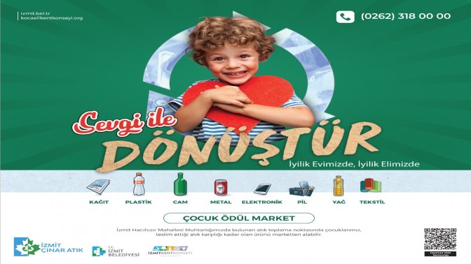 Atık getiren çocuklara ÖDÜL MARKET’ten hediye