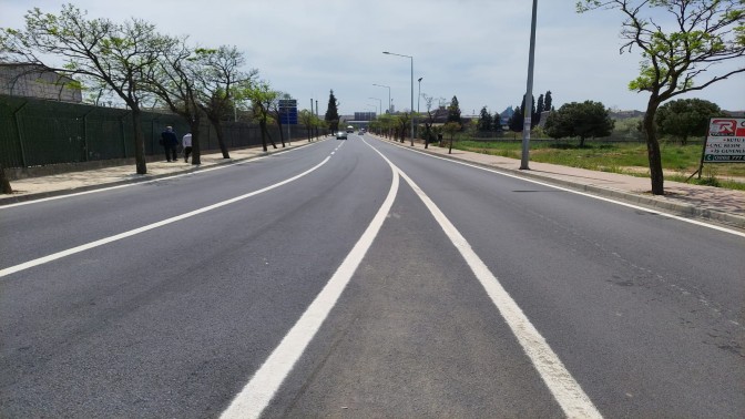 Gebze Ankara Caddesinin yol çizgileri çizildi